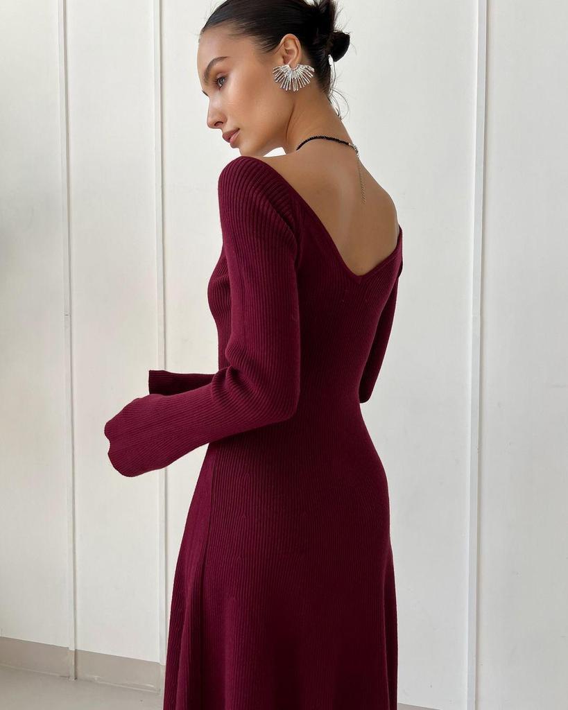 Off-Shoulder Long Sleeve Sweater Dress - Sexy Knit A-Line Short Skirt for Fall/Winter