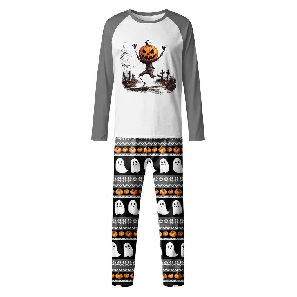 Halloween Print Family Matching Long Sleeved Parent-child Suit Home Clothes Suit Fall