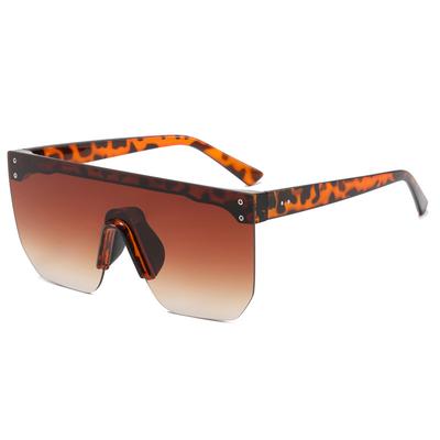 Men'S Sunglasses Mirrored Oversized Rimless Sun Glasses For Men Women Flat Top Shield Wrap Square Uv400