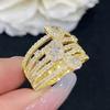 CAOSHI Shining Gold Color/Silver Color Party Ring Elegant Accessories Daily Wearable Classic Cubic Zirconia Jewelry for Women