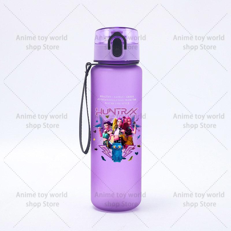 KPop Demons Hunters Large Capacity Sports Water Bottle Motivational Leak Proof Portable Reusable Cups Outdoor Travel Gym Jugs Kid Friendly