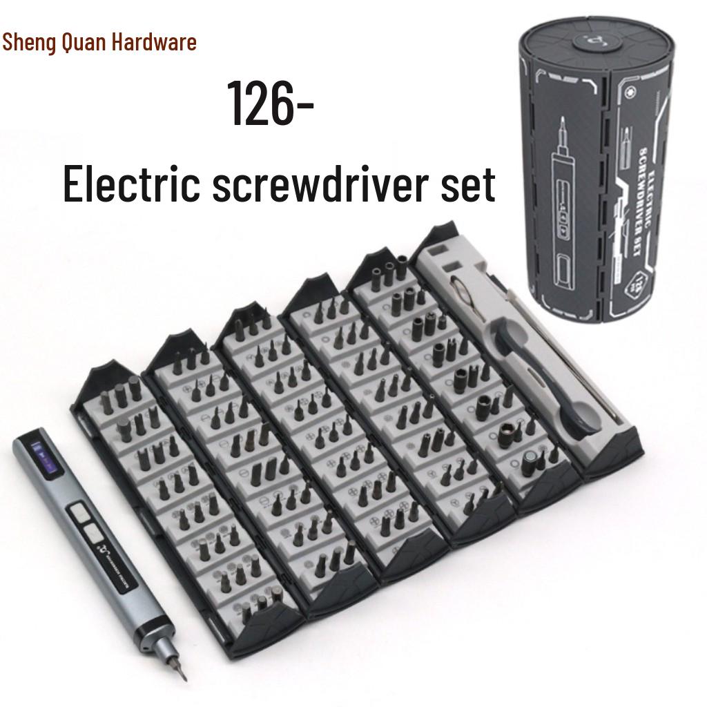 126-in-1 Precision Screwdriver Set with Roll-up Bit Storage Box for Multi-functional Tool Repair 128 in 1 Electric Screwdriver