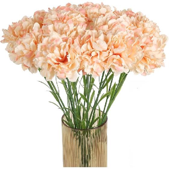 Красные Гвоздики Искусственные Цветы Красные Цветы 15 ШТ Цветы Гвоздики Шелковые Цветы 21,25 дюйма Искусственные Цветы для Свадьбы Дома Центральные Элементы Стола Цветочные шампанского