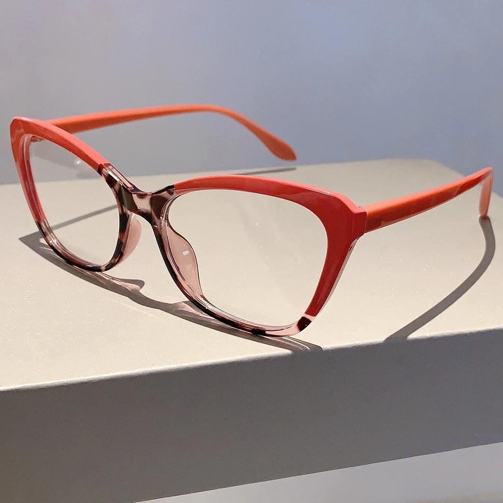 Vintage Cat Eye Women Eyeglasses Simple Multicolor Rim Blue Light Blocking Spectacles New Trendy Ins Brand Design Eyewear