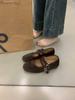 Fashion IPPEUM Ballet Flats Velvet Shoes For Women Buckle Round Toe 2025 New Ballerinas Zapatos Mujer Mary Jane Shoes
