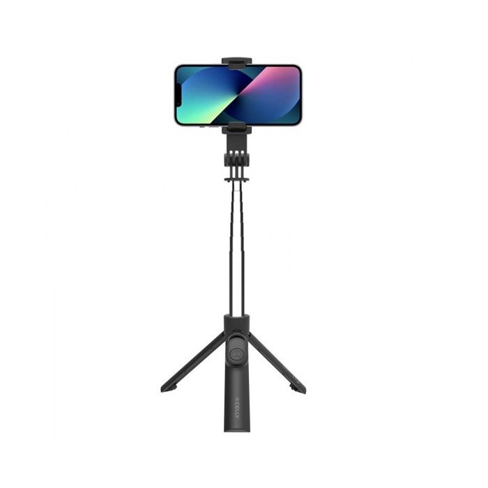 Trépied Selfie Stick - CELLY - CLICKSFSTICKBK - Noir - Télécommande Incluse - Longueur Réglable