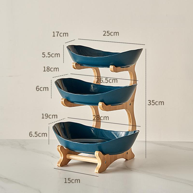 A Set of Creative Two-Layer/Three-Layer Plastic Kitchen Fruit Basket, Large-Capacity Layered, European-Style