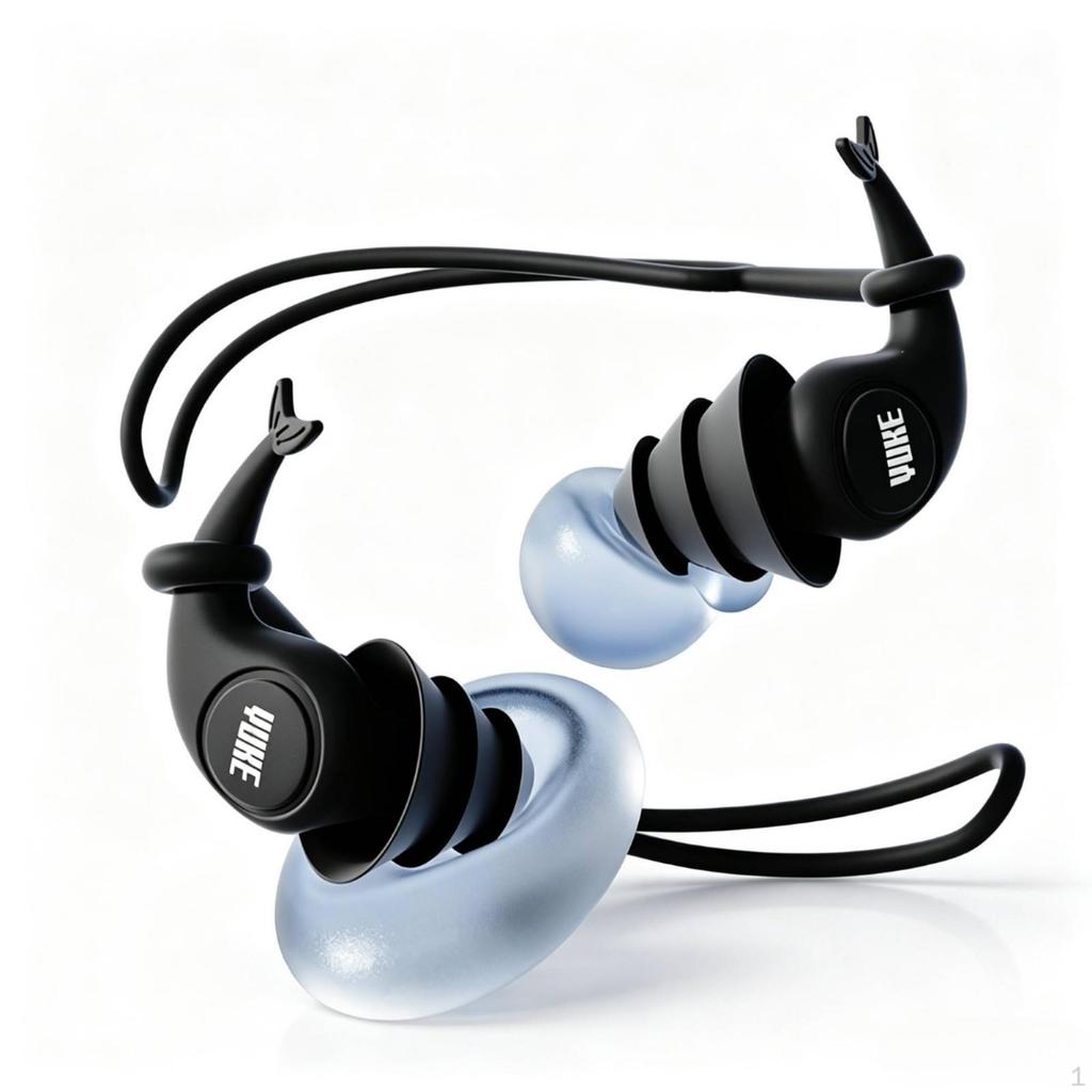 Swimming Earplugs with Cord Waterproof Swim Soft Silicone Flanged Earplug for