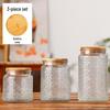 Retro Carved Storage Jar with Acacia Wood Lid for Grains, Dried Fruits, and Snacks