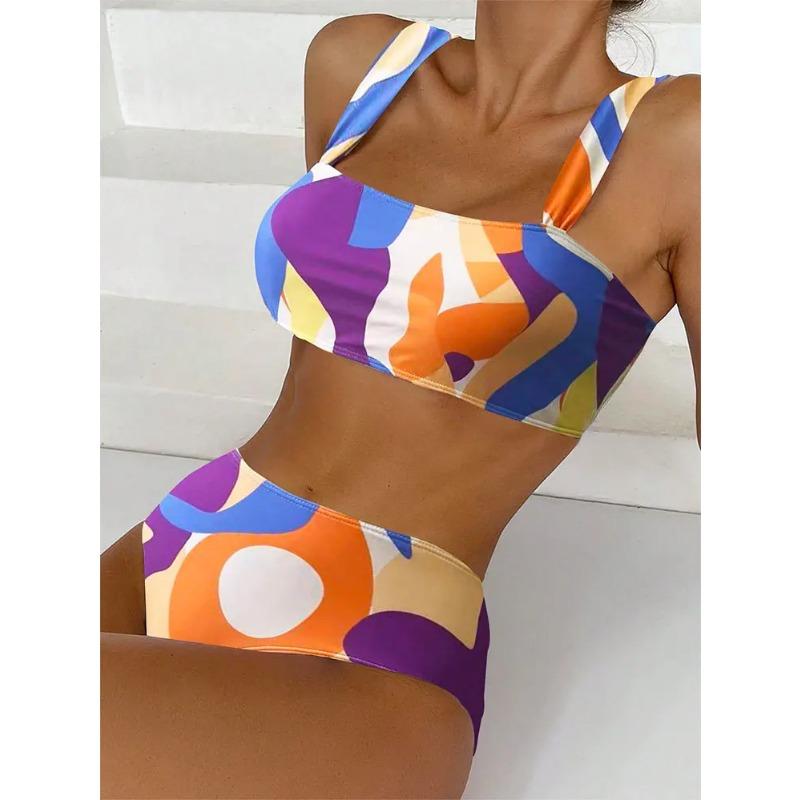 High Waist Bikini Swimsuit Woman 2025 Swimwear Female Sexy Bandeau Bikinis Sets Brazilian Beach Swimming for Women Bathing Suits