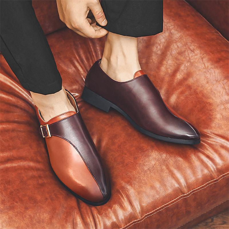 Fashion Men's leather shoes Fashionable gentleman patchwork style Men's shoes for trendy parties outdoor leisure and business activities