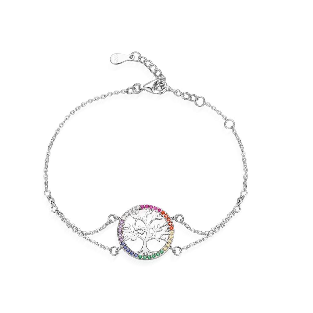 New Arrivals Fashion Women Fine Jewelry Rhodium Plated Zircon Stone Tree of Life Pendant Necklace 925 Sterling Silver