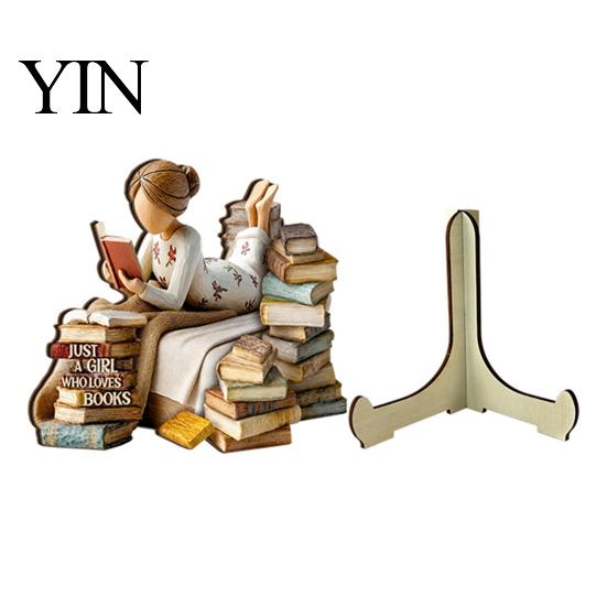 Minimalist Decorative Home Accessories Wooden Reading Desktop Ornaments for Office Decor, Figurine, Sturdy Durable Pieces Creative Art Craft