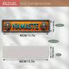2D Flat Namaste Lotus Wall Decor, Orange Turquoise Metal Plaque Elephant Design, Yoga Studio Home Office Cafe Art, Pre-Drilled Lightweight Aluminum