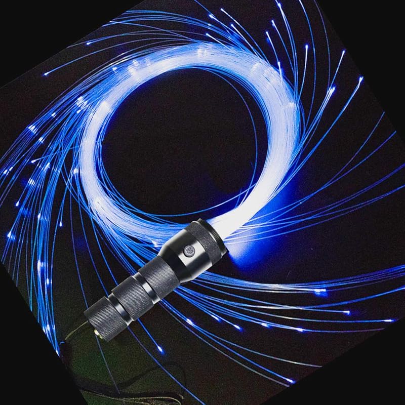 Fiber Optic Dance Whip Rechargeable, AZIMOM Space Whip 6ft 360° Swivel 36Mode Pixel Flow Whip Rave Toy Light Up Whip for Party Dancing EDM Music