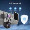 LS VISION 12MP Solarkamera 4G SIM-Karte Außenüberwachung 6K Drei Objektive 10x Zoom Drahtlos CCTV PTZ IP66 Sicherheit Solarbetriebene Kamera