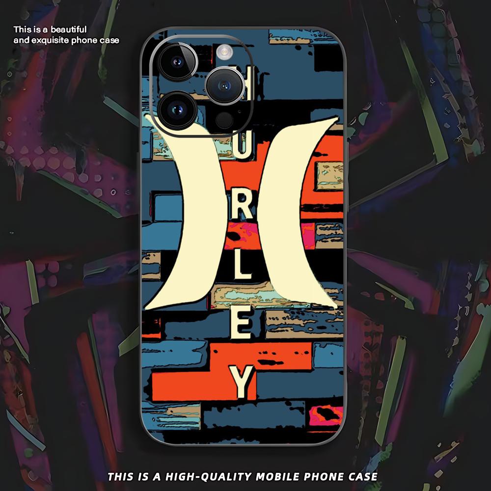 

Hot Brand Hurley Phone Case For iPhone 17 16 e 15 14 13 12 11 XS XR Plus Mini Pro Max Soft black Shockproof Cover iPhone 13 mini