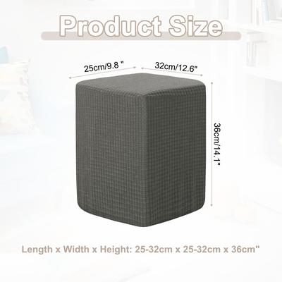 Square Ottoman Cover 36x25x32cm Stretch Ottoman Slipcovers Elastic Foot Stool Foot Rest Protector for Living Room Bedroom
