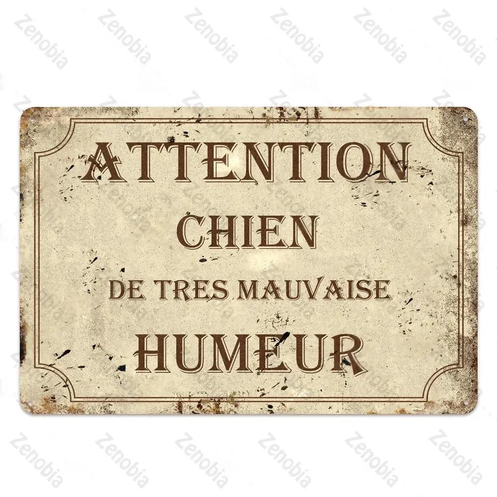 Vintage French Retro Metal Tin Sign Bar Pub Club Wall Decor Iron Painting Decorative Plate