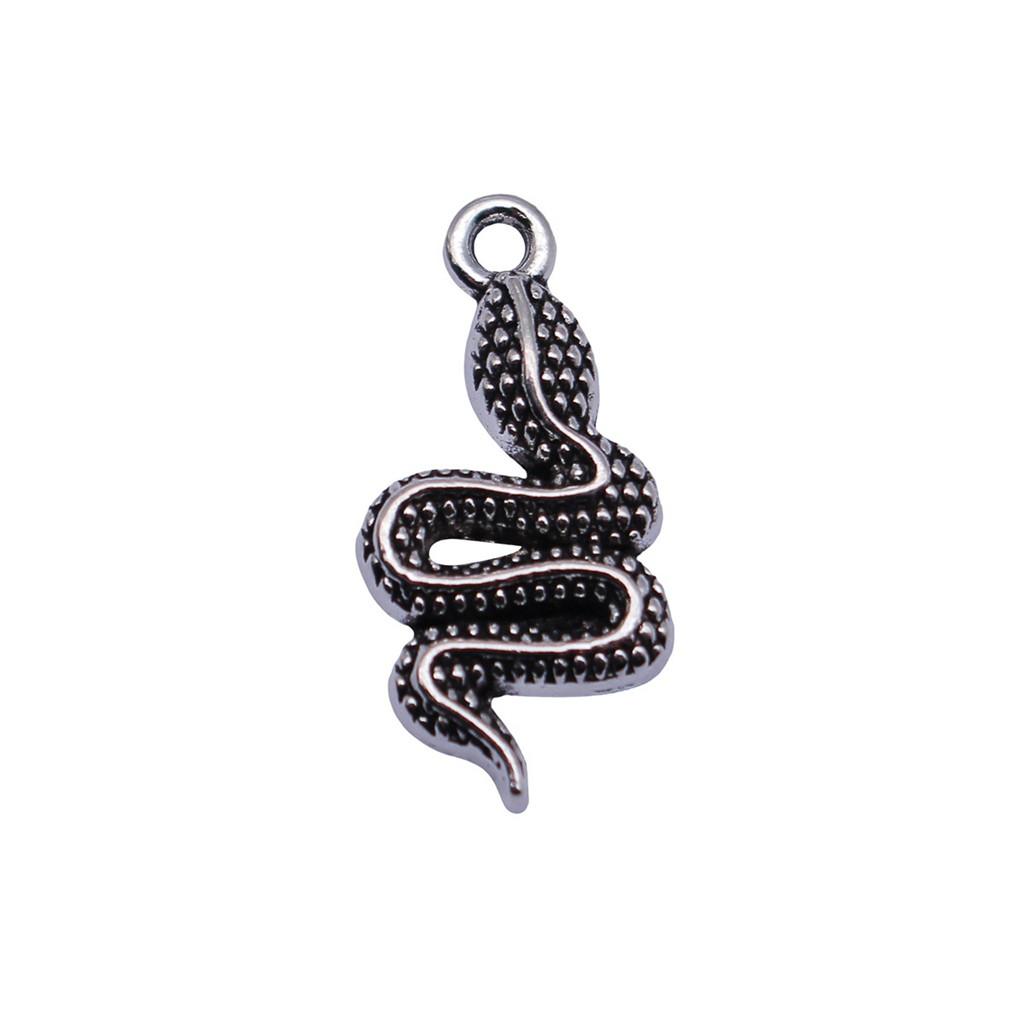 Cobra Snake Charms Antique Bronze Silver Pendants For DIY Bracelet Necklace Jewelry