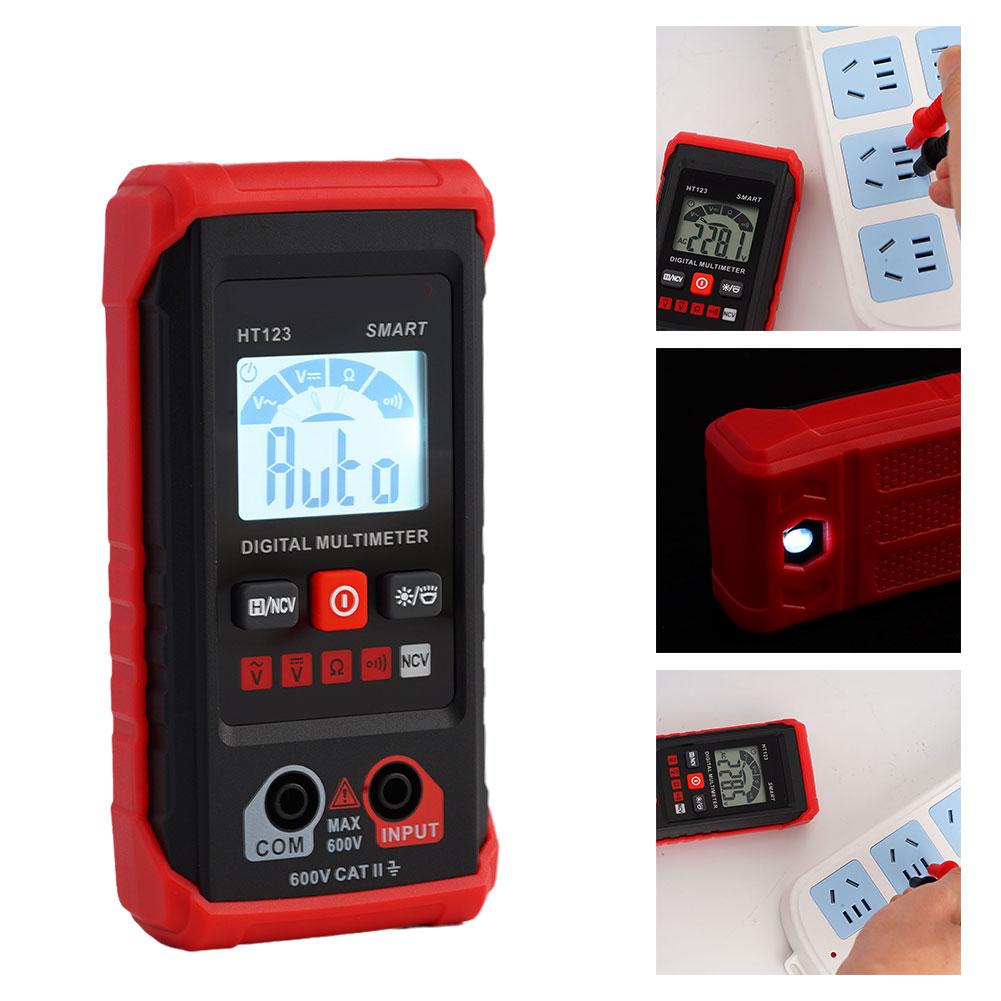 HT123 Digital Multimeter AC DC NCV Smart Multimeter Profesional Tester Voltage Auto Range Electrician Meter Tester Ohm R4E5