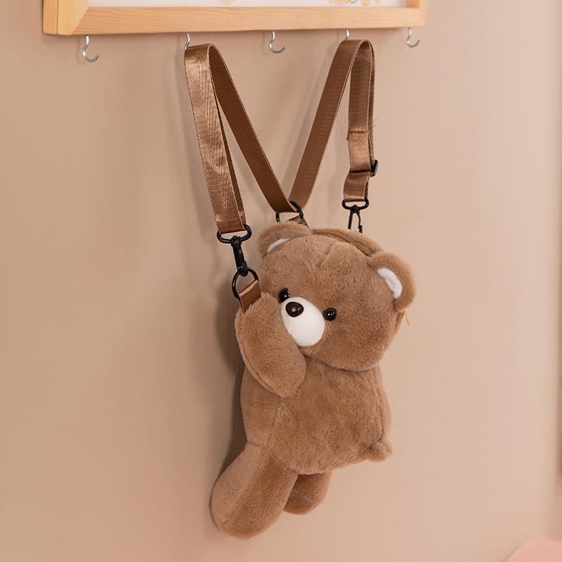 Cute Cute Bear Plush Backpack for Best Friend Birthday Gifts for One-shoulder Bear Bag Floor Push Event Gifts