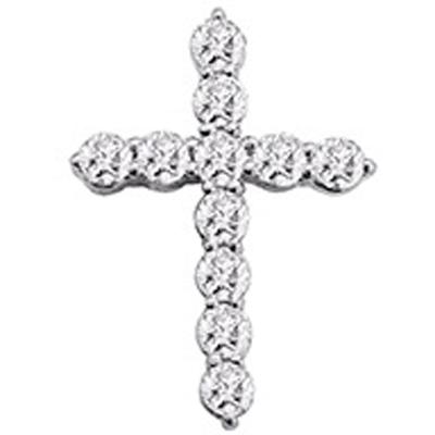 [R5712] - Handgefertigter Silberanhänger 'Kreuz der Reinheit' silberweiß (Rhodium) - 15x11mm