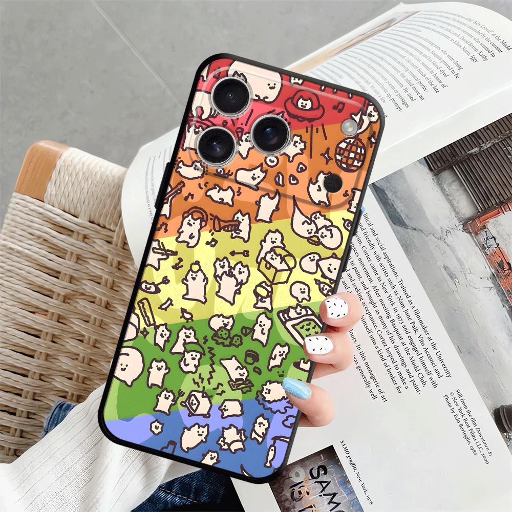 Cute Cat Cartoon Case for Apple iPhone 17 Pro Max 11 14 16 13 Air 15 Pro 7 8 12 XR XS MAX Funda Phone Cover