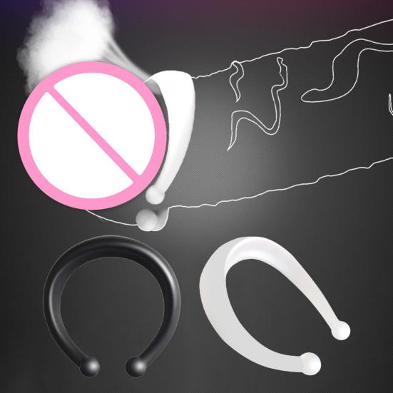 2Pcs Foreskin Hinder Ring Open-ended Design Long Lasting Non-shedding Add Happiness Men Delay Ejaculation Dildo Ring Adult Products
