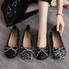 Fashion 2025Women Bling Flats Shoes Casual Walking Shoes Spring New Round Toe Bowtie Female Fashion Brand Dress Zapatillas Mujer