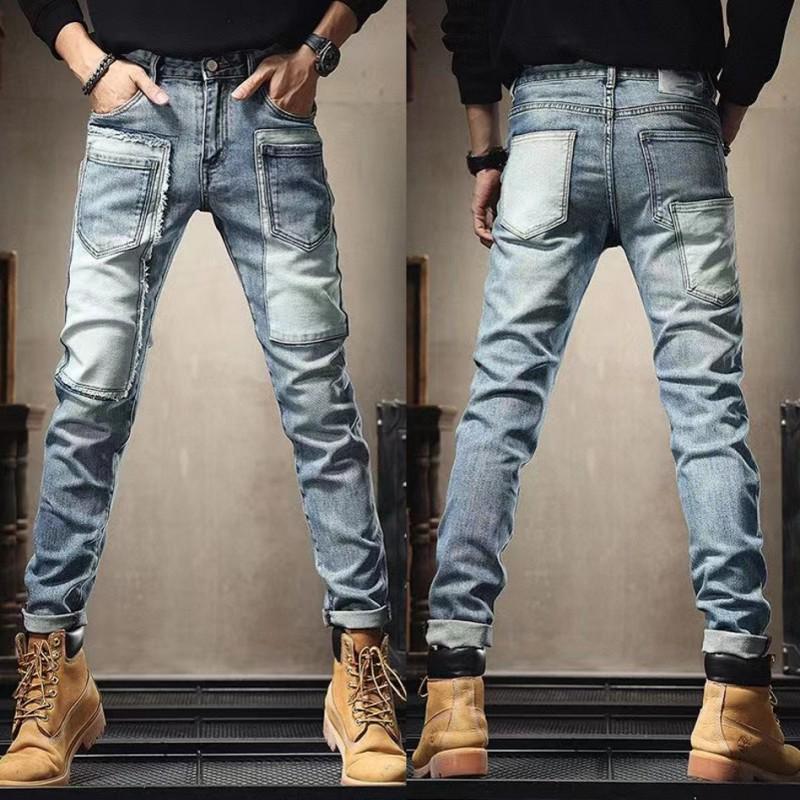 

Мужские летние джинсы премиум-класса, зауженные прямые 34 (Recommended 155-165kg)