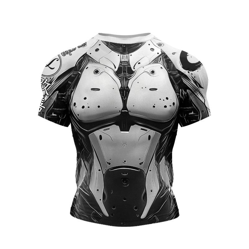 New MMA Kickbox Training Tee No Gi Bjj Top Jiu Jitsu Rashguard Spandex Compression T-Shirt Sublimation Sports Men Short Sleeve