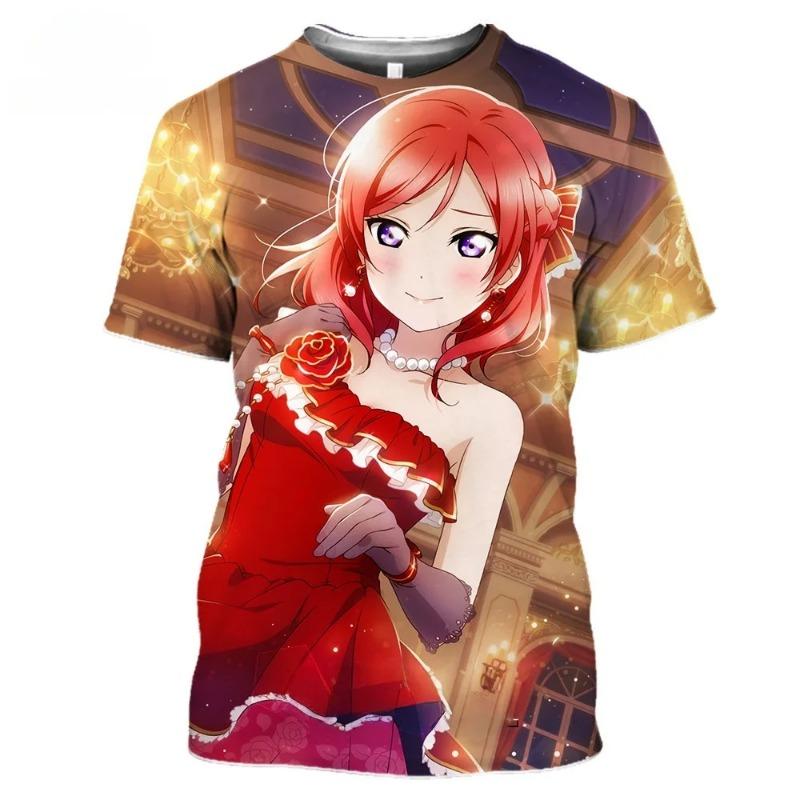 

T Shirt Women Men s Casual Harajuku Short Sleeve Japanese Streetwear 3D Print Tee Tops Fitness Clothing S