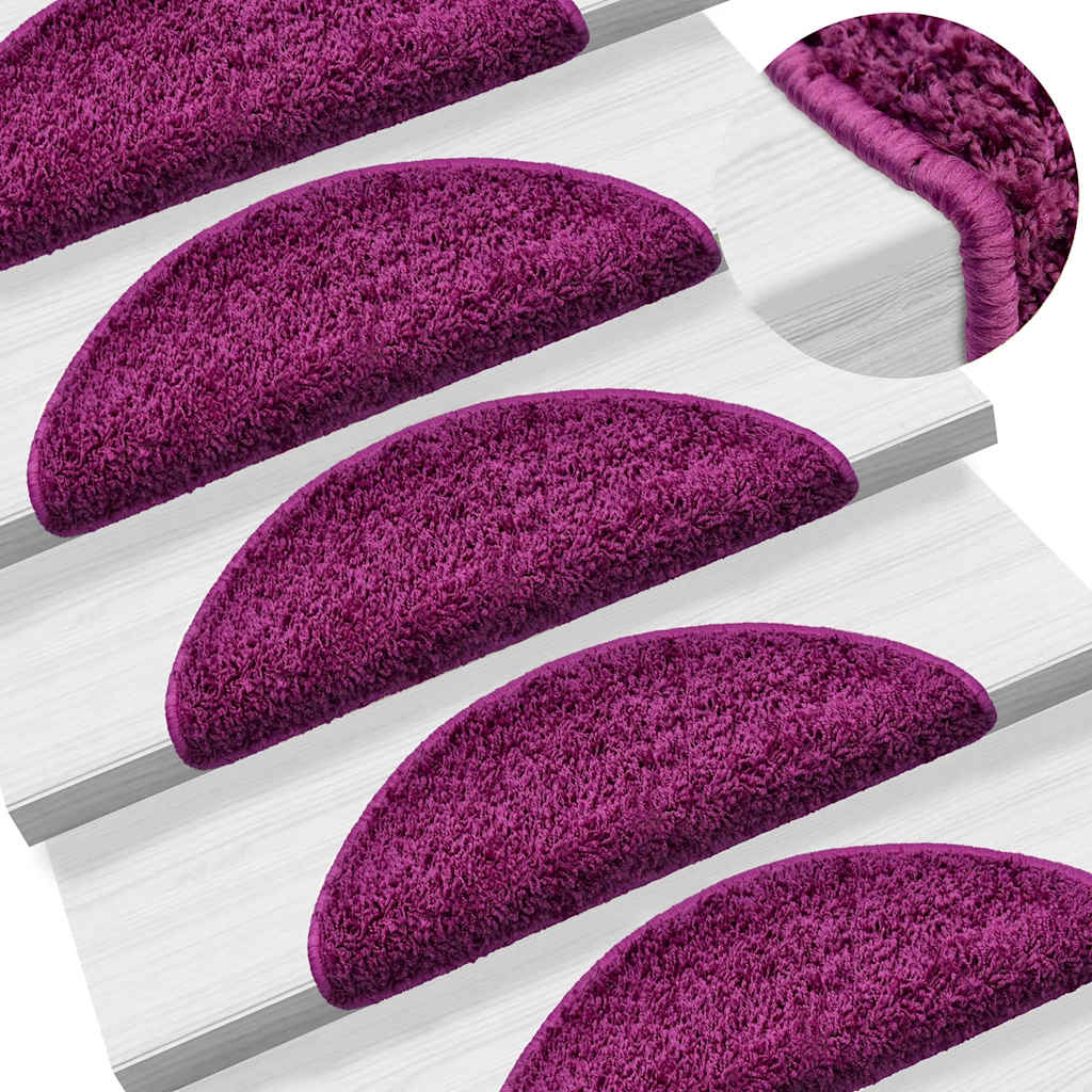 Stair Treads 10 pcs. 56 x 17 x 3 cm Purple Semi Round