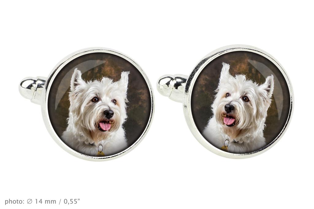 West Highland White Terrier, Westie, Westy - Manschettenknöpfe und Krawatte mit Ihrem Foto, eine Anzugdekoration, Herrenschmuck von der Marke Art-Dog.