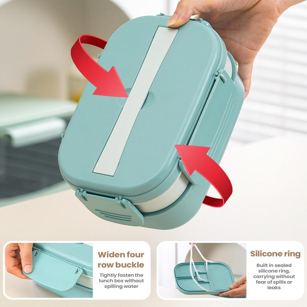 Work Lunch Box 3 Tier Leakproof Microwave Safe Utensil Men Lunch Box For Office Work Travel Camping Picnic Dining Out Women
