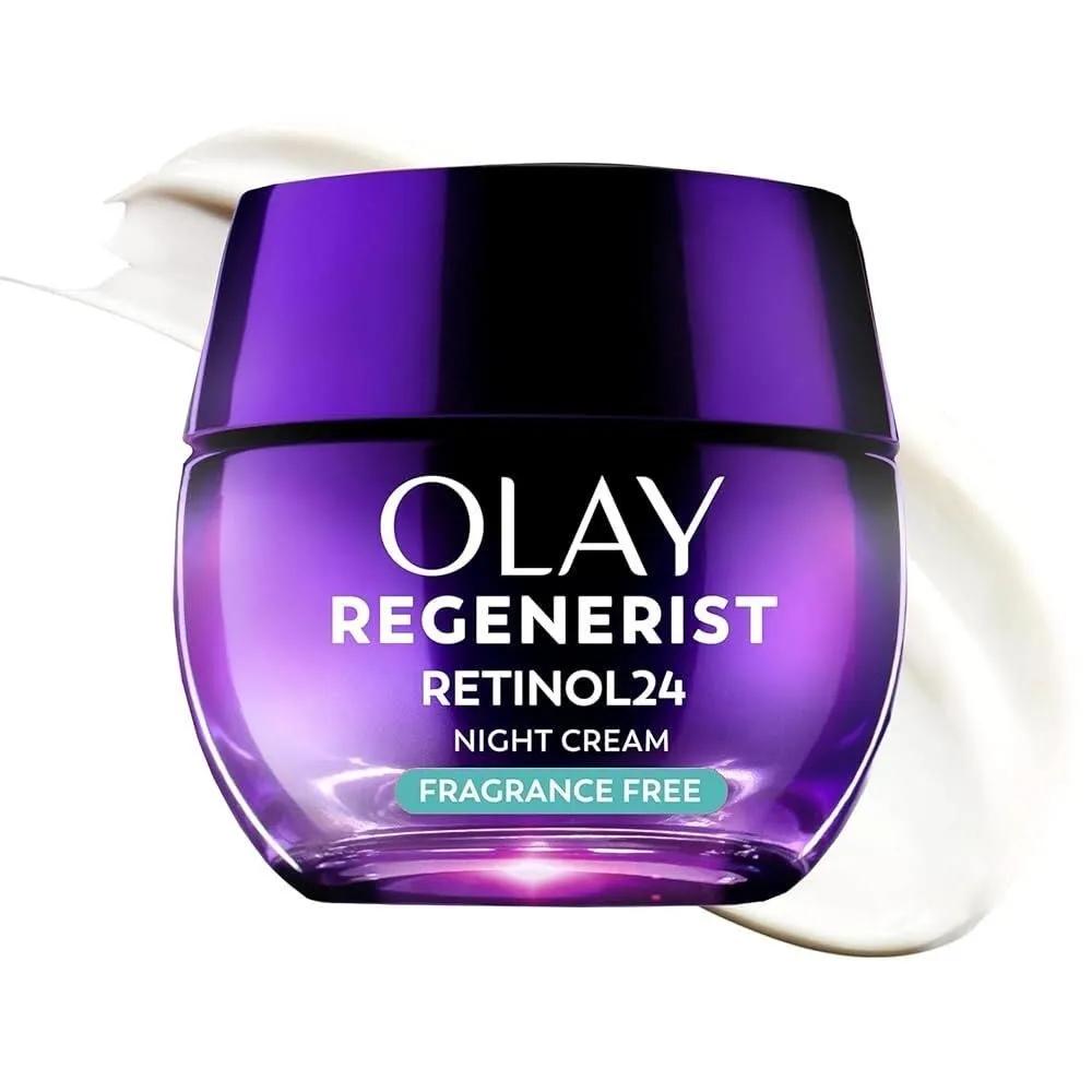 Olay Regenerist Retinol Moisturizer 24 Night Face Cream 1.7 Oz + Whip Travel/Trial Size Gift Set