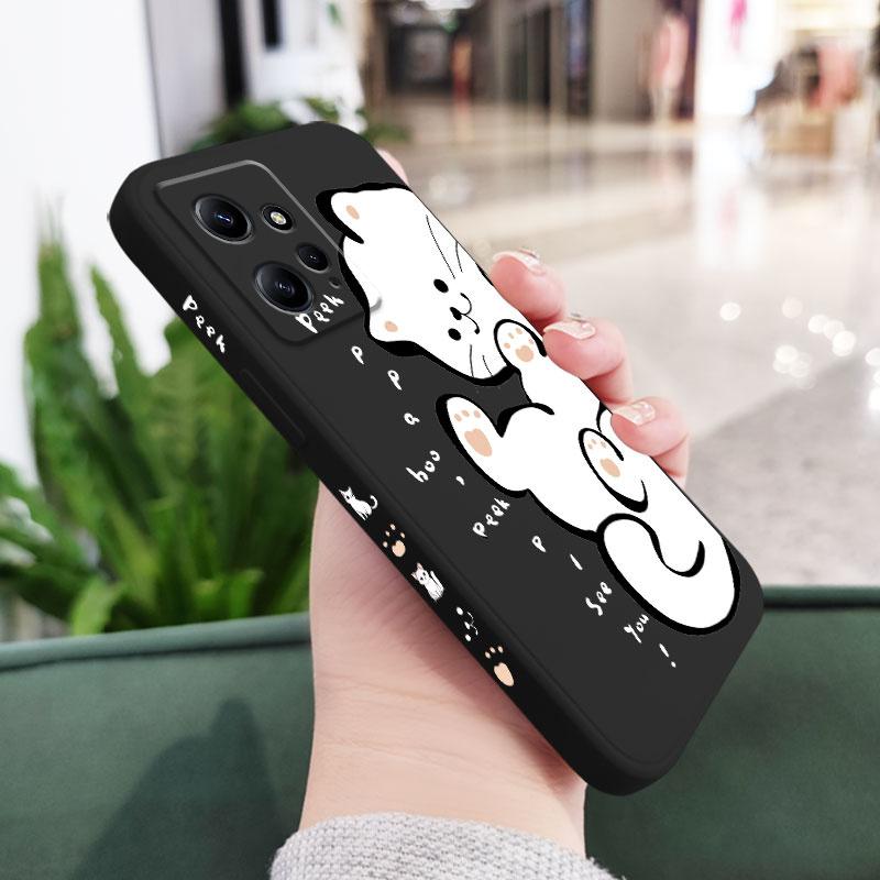 English White Cat Phone Case For Xiaomi Redmi Note 15 Pro Plus 4G 5G Silicone Cover