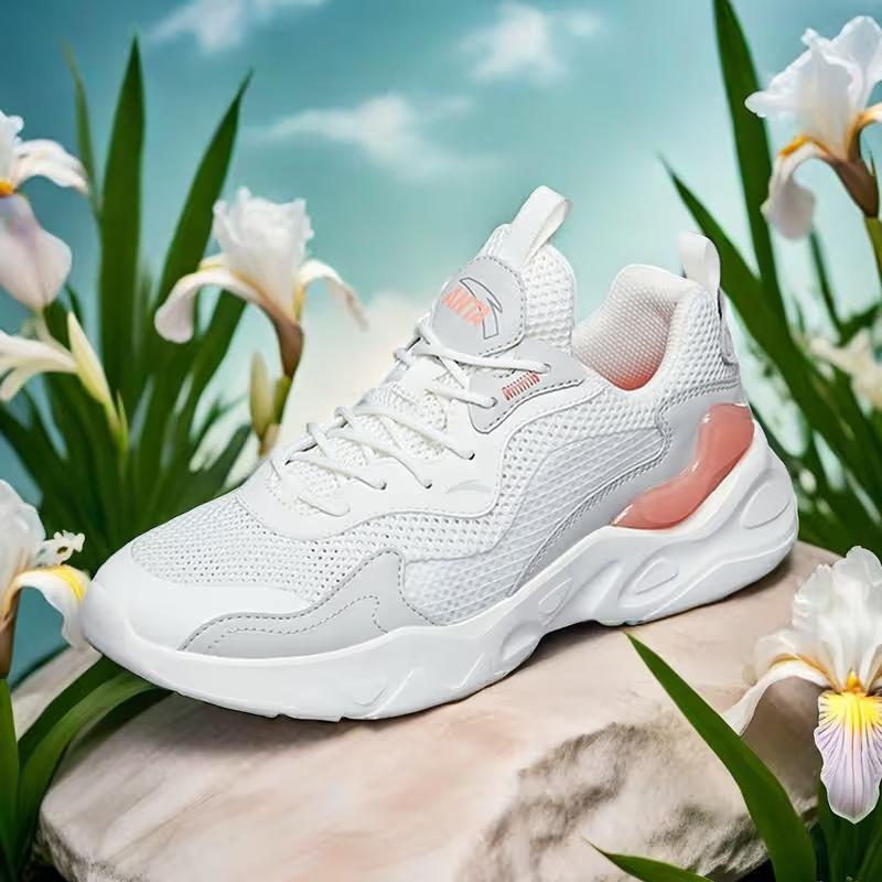 Anta Comfortable Versatile Breathable Lightweight Height-Increasing Low-Top Casual Shoes Women sneaker White 122438863R-2