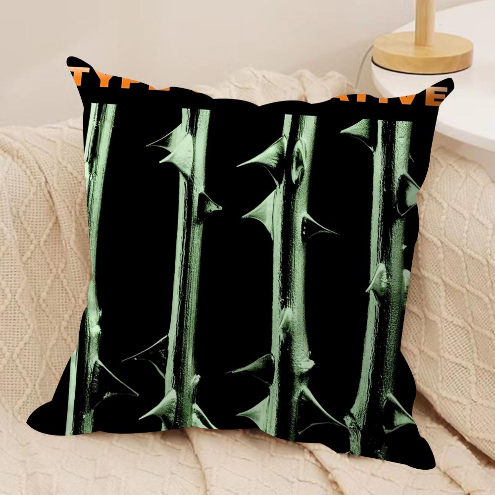 TType O Negative Cushion Cover Soft Plush Fabric DoubleSided Printed Cushion Covers for All Seasons Home Decor