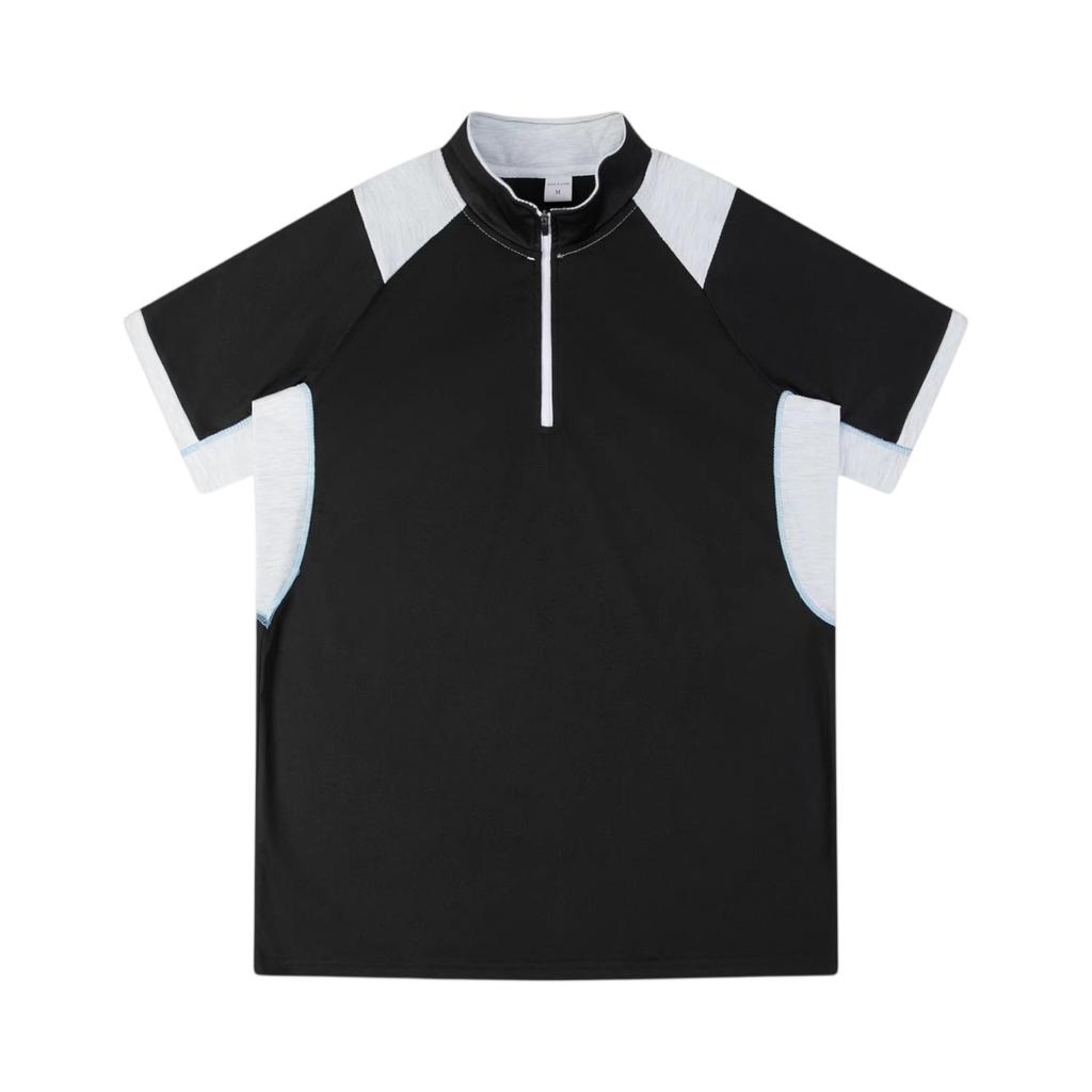 Men's Quick Dry Stand Collar Athletic T-shirt, Short Sleeve Running Casual Workout Tops