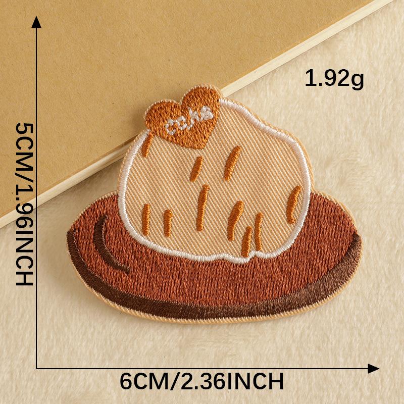 Embroidery label Original cartoon food biscuits Embroidery sticker Self-adhesive patch sticker Accessories cloth sticker
