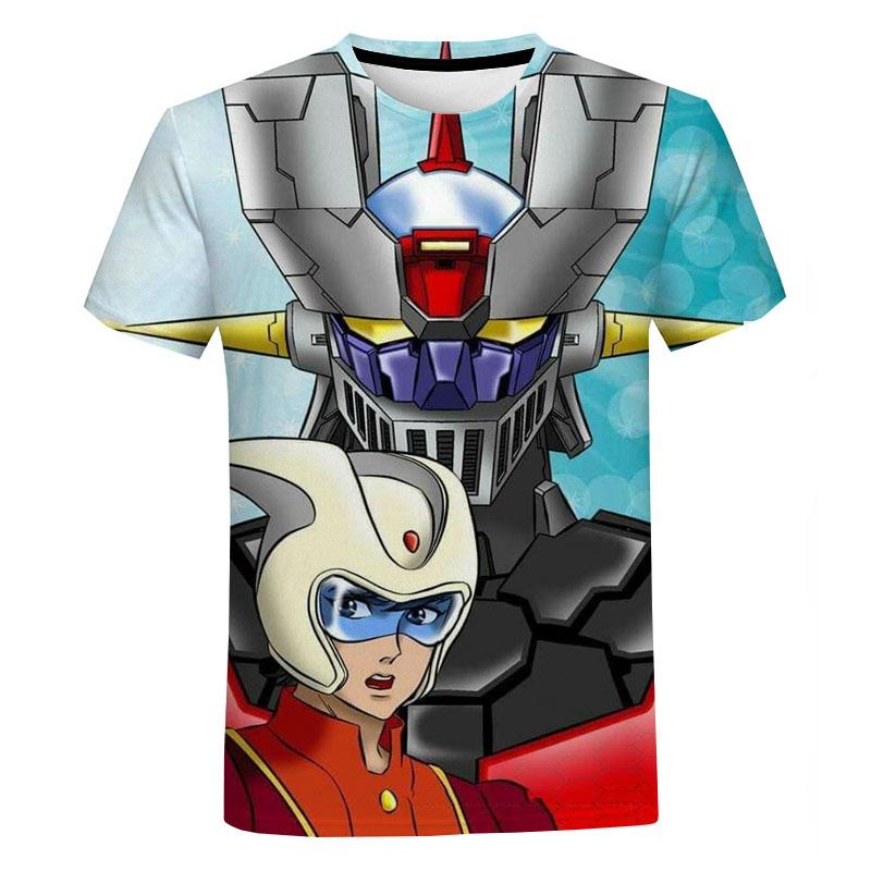 Trička s grafikou Mazinger Z Léto Muži Oblečení Tričko s kulatým výstřihem Nadměrná velikost Móda Krátký rukáv Harajuku Streetwear Topy Trička