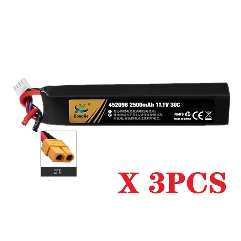 Water Gun Airsoft 11.1V 3S 2500mAh 30C 452096 LiPo Battery T/Tamiya/XT30 Plug for Airsoft BB Air Pistol Electric Toys Guns Parts