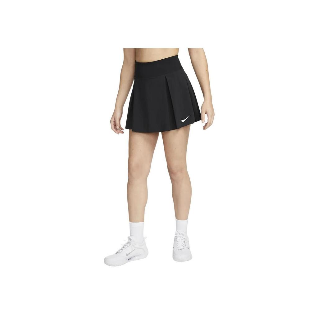 Nike Dri-FIT Advantage Solid Pleated Logo Quick-Dry Tennis Skirt Women Skirts Black DX1422-010