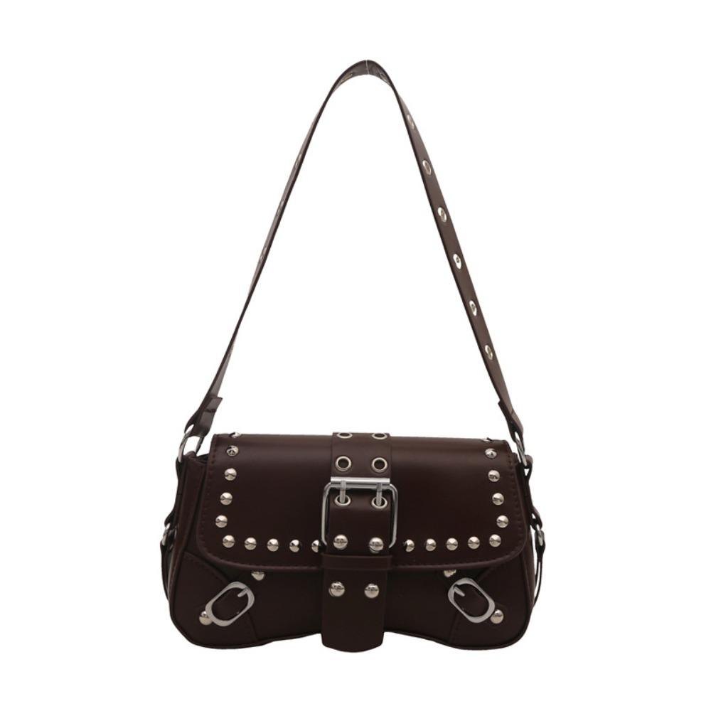 American Style Y2K Armpit Bag Sweet Cool Underarm Bag Casual Rivet Shoulder Bag  Spicy Girls
