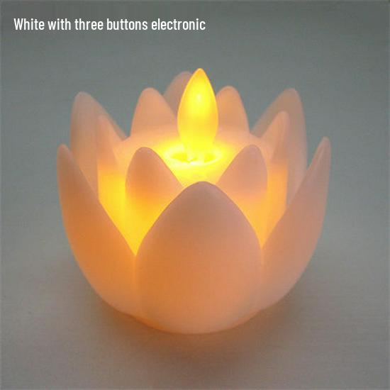 LED Schwingender Lotus Schmuck: Immer leuchtende elektronische Kerzenlampe mit bunten Lichtern