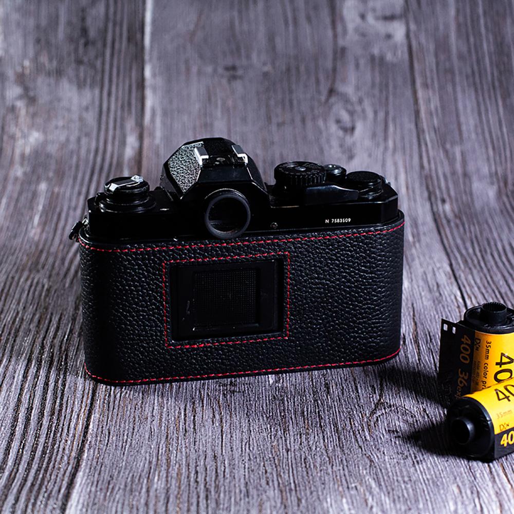 For Nikon FM2/FE2 Case Genuine Real Leather Half Cover Bag Case FM2/FE2 Case Handmake Leather Camera Bag Photography Accessories