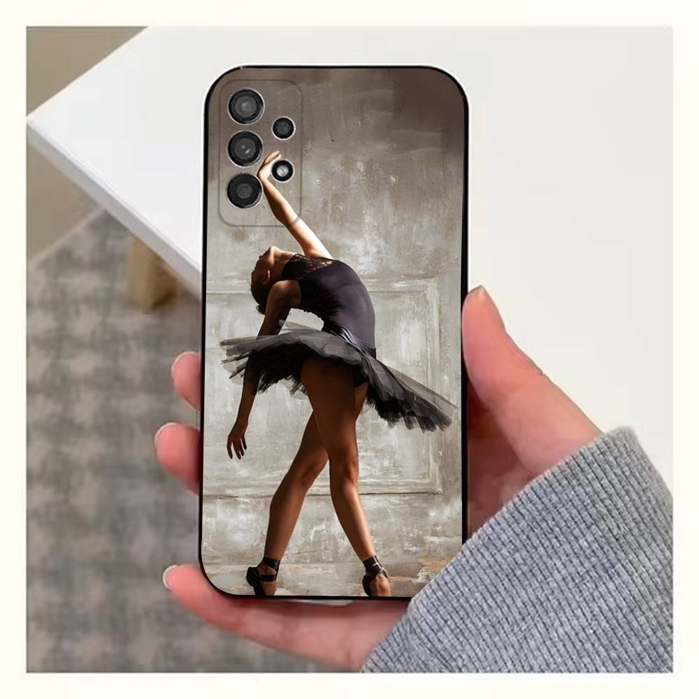 Dancing Art Ballerina  Case For Samsung S25,S24,S23,S22,S20,S21,S10,Ultra,Plus,Lite,FE,Soft Silicone Black Cover
