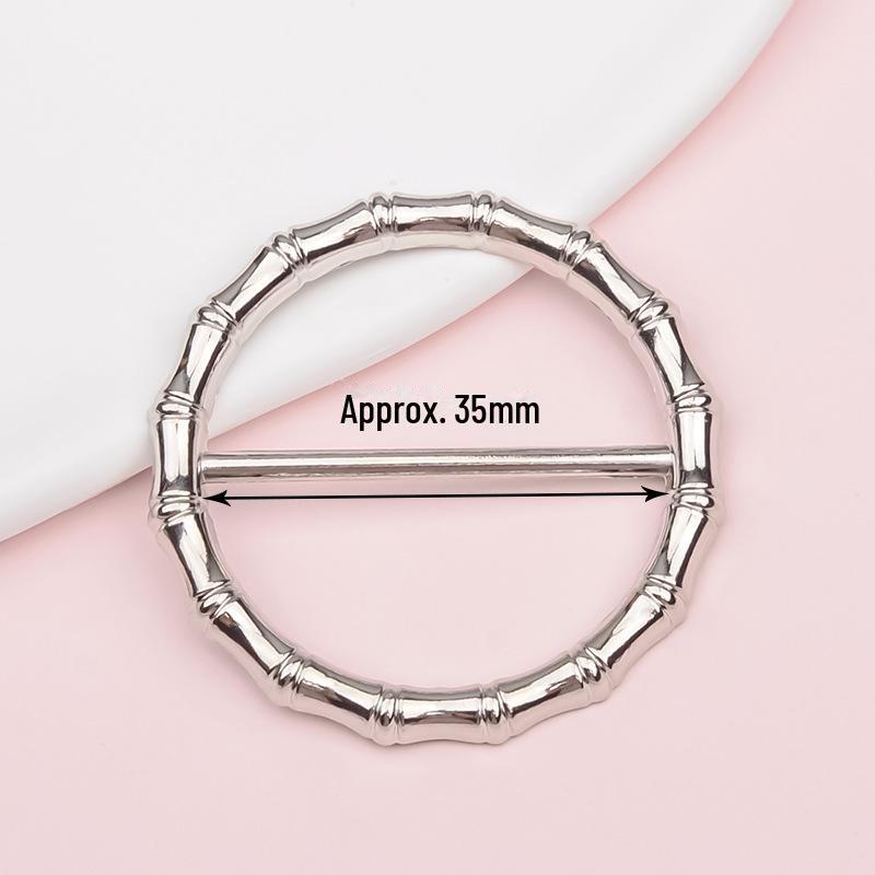 Premium Metal Buckle Summer Korean T-Shirt with Pearl Round Top Knot